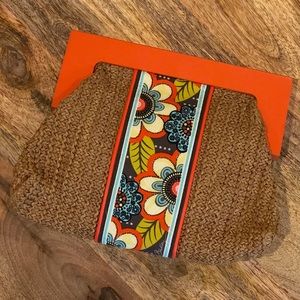 Vera Bradley Straw Rattan Clutch